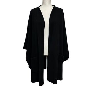 Pendleton Wool Overcoat Jacket Shawl Patch Pockets SZ Plus One Size Black Luxury